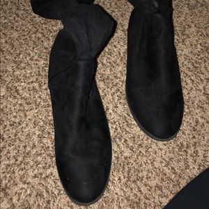 Black thigh high boots